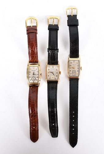 Three Hamilton Watches, Two Curved Examples