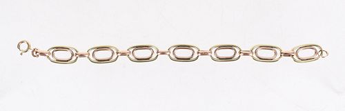 A 14k Rose and Yellow Gold Link Bracelet