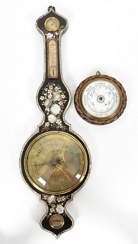 An English Wheel and Aneroid Barometer