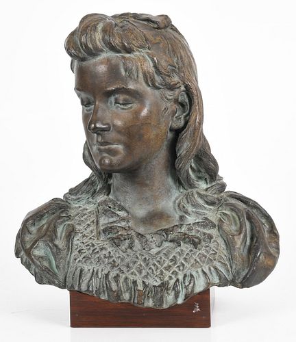 A Bronze Bust of a Young Woman