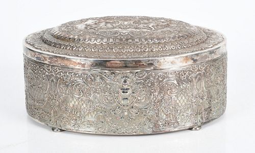 Elizur G Webster & Son, NY silver plated table box