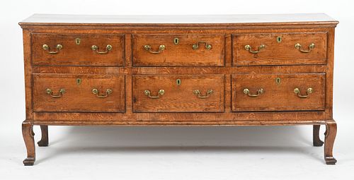 A George III Mahogany Crossbanded Oak Dresser