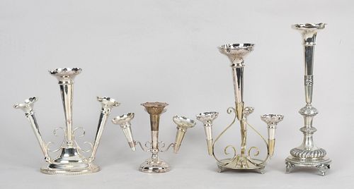 A Group of Silver Plated Epergnes
