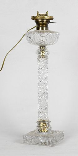 Large 19th Century Pressed Glass Oil Lamp