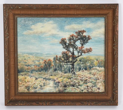 American School, Mountain landscape, watercolor