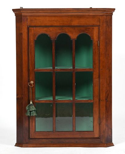 Chippendale Style Maple Hanging Corner Cupboard