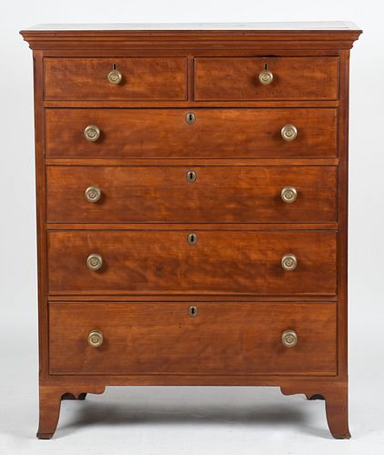 Federal Cherry Tall Chest, 19th Century