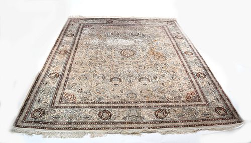 A Tabriz silk carpet, second half 20th century