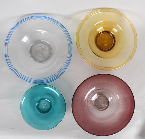 A group of large Blenko glass center bowls