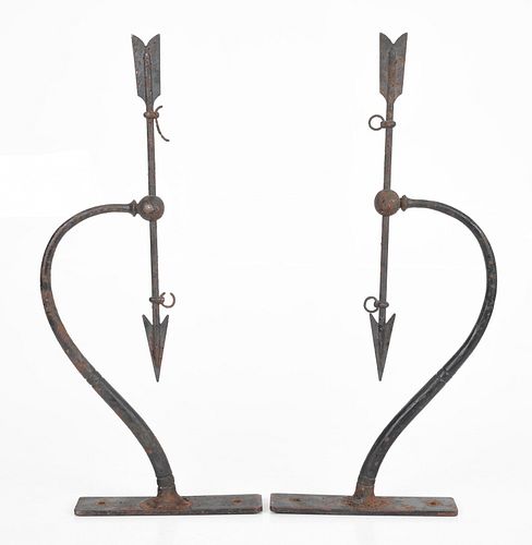 A Pair of 19th c. Wrought Iron Sign Directionals