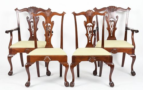 Four Delaware Valley Chippendale Style Chairs