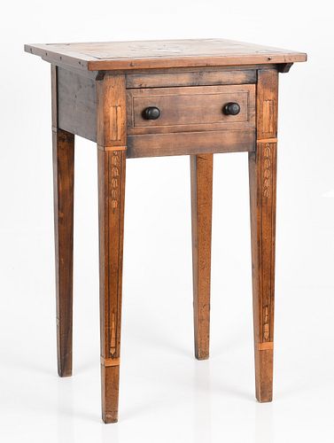 A Federal Style Inlaid Maple One Drawer Stand, 19th c