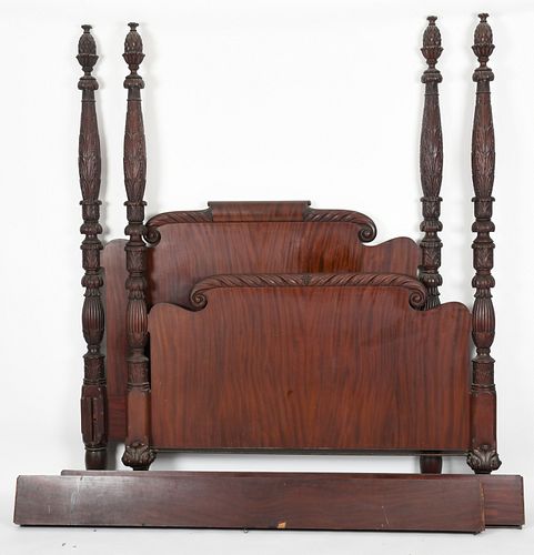 American Classical Revival mahogany full size bed