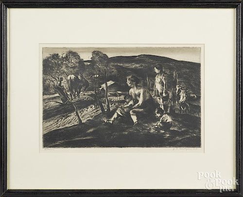 John Costigan (American 1888-1972), etching, titled Autumn, signed lower right, 8 3/4'' x 13 3/4''.