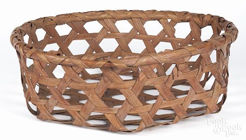 New England cheese basket, 19th c., 7'' h., 20'' w.