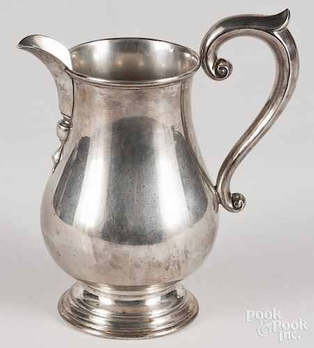 Ellmore sterling silver water pitcher, 10'' h., 23.7 ozt.