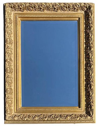 Large Giltwood Mirror, Foliate Frame