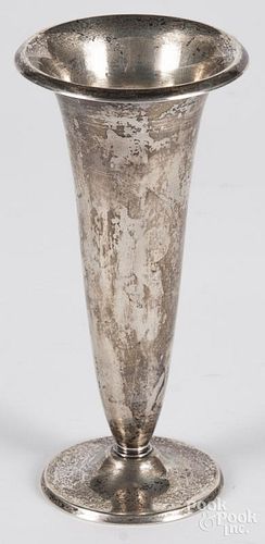 Tiffany & Co. sterling silver vase, 6'' h., 4.7 ozt.