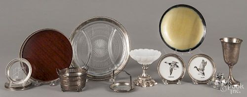 Sterling silver mounted tablewares.