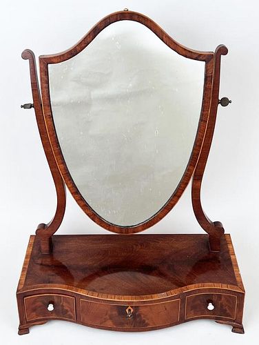 George III Inlaid Mahogany Dressing Mirror