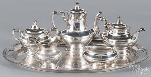 Gorham silver plated tea service tray - 17 1/4'' l., 24'' w.