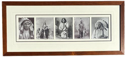 Framed Group Five Native American Photographs