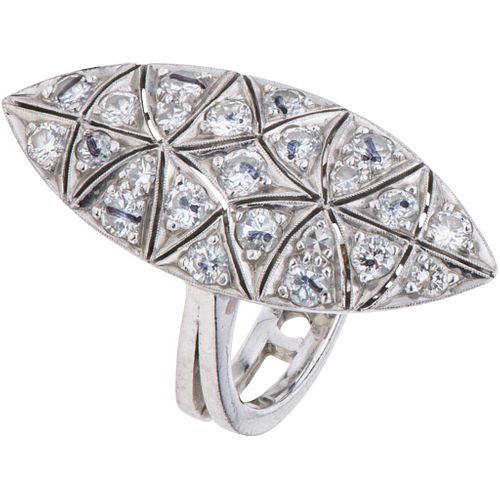 ANILLO CON DIAMANTES EN PLATA PALADIO. Diamantes corte brillante y corte  8x8 ~0.75 ct. Talla: 5 ¼ sold at auction on 19th October | Morton Subastas