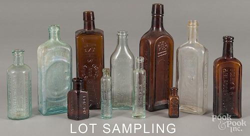 Forty-nine glass apothecary and medicine bottles, 19th/20th c.
