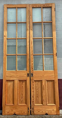1800's Architectural Pine French Double Doors #1