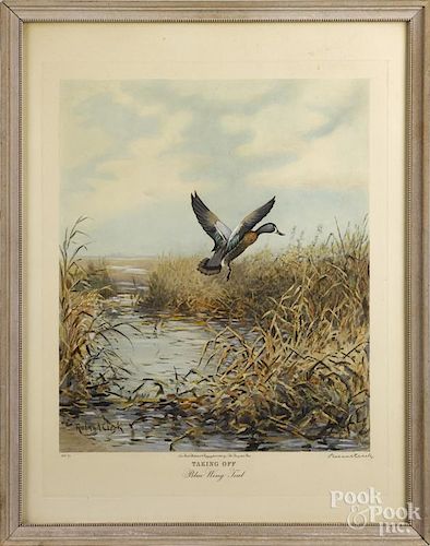 Roland Clark, signed lithograph, titled Taking Off, 18 3/4'' x 15 1/2''.