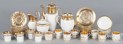 Paris porcelain teawares, 19th c., coffeepot - 11 1/4'' h.