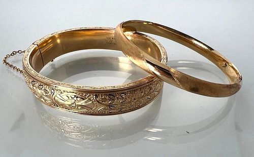 Two Antique Gold Bangles