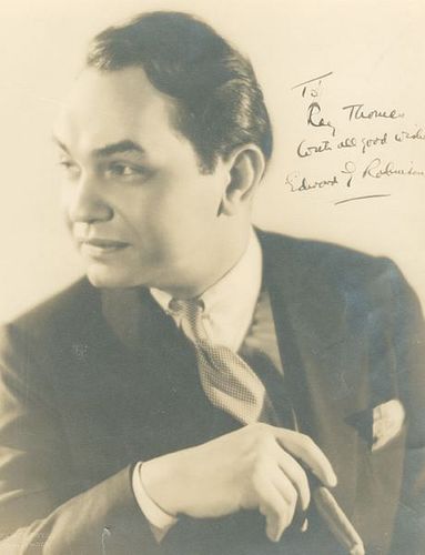 Autographed Portrait of Edward G. Robinson by Elmer Flyer (c. 1940)