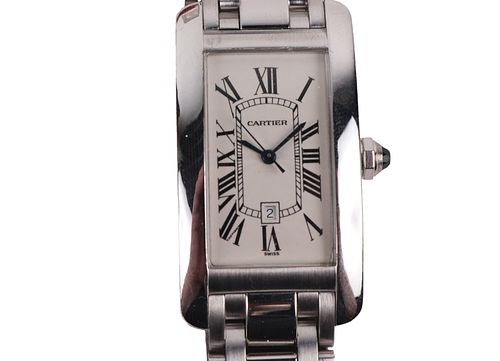 Cartier "Tank Americaine" 18K White Gold Watch