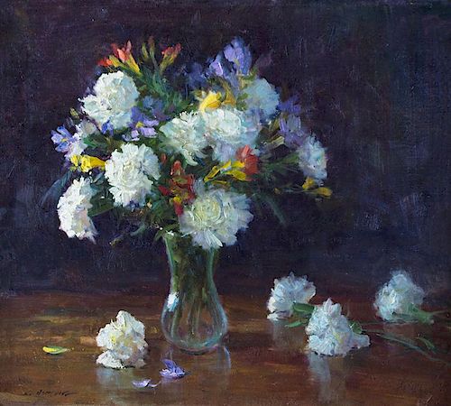 White Carnations by Clyde Aspevig