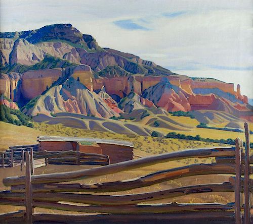 Rock of Fire - Morning, Ghost Ranch by Ernest Blumenschein