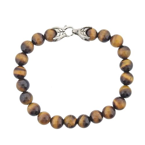 David Yurman Spiritual Beads Tiger's Eye Silver Bracelet