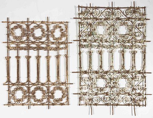 PAIR OF MOROCCAN WROUGHT-IRON GRATES / GRILLS,