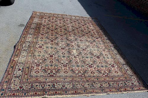 Vintage Heriz Style Handmade Carpet.