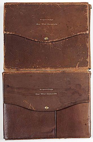 J.C. Buttre, Wartime-Published Leatherbound Portfolio of 50 Engravings, Including Union War Generals, Plus Lincoln & Washington 