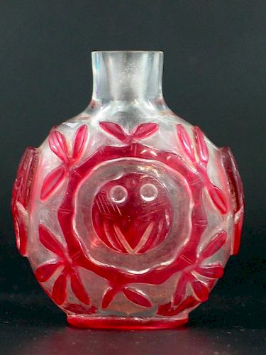 Chinese Peking Glass Snuff Bottle. 中国北京玻璃鼻烟壶