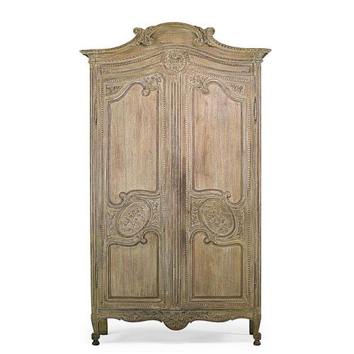 PROVINCIAL LOUIS XV STYLE PAINTED ARMOIRE