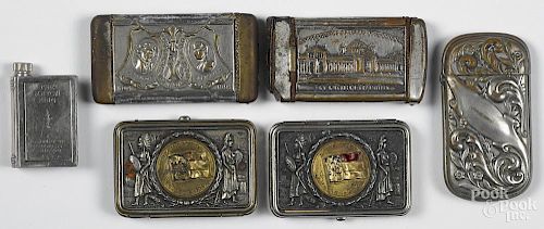 Five New York World's Fair advertising match vesta safe, to include three from St. Louis 1904