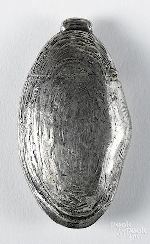 Silver-plated figural oyster match vesta safe, 2 1/2'' h.