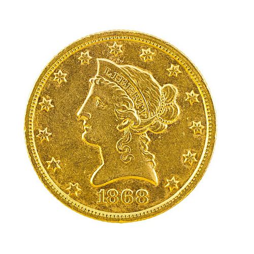 U.S. 1868-S $10.00 GOLD COIN