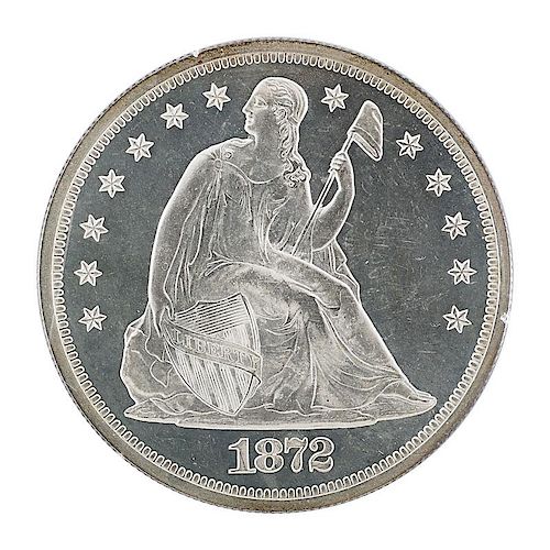U.S. PROOF 1872 SEATED LIBERTY $1.00 COIN
