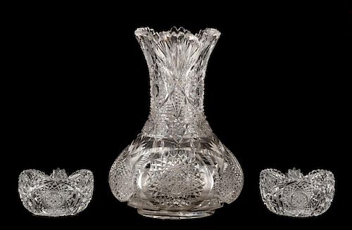 3-Piece Collection Of American Brilliant Cut Glass