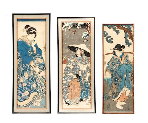 Three 19th C. Kakemono-e by Utagawa Kuniyoshi