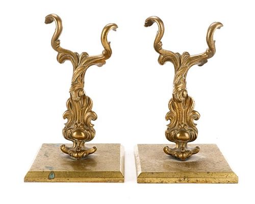 Pair, Rococo Revival Style Bronze Bookends