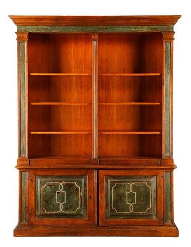 Contemporary Italian Stained Wood Bookcase
